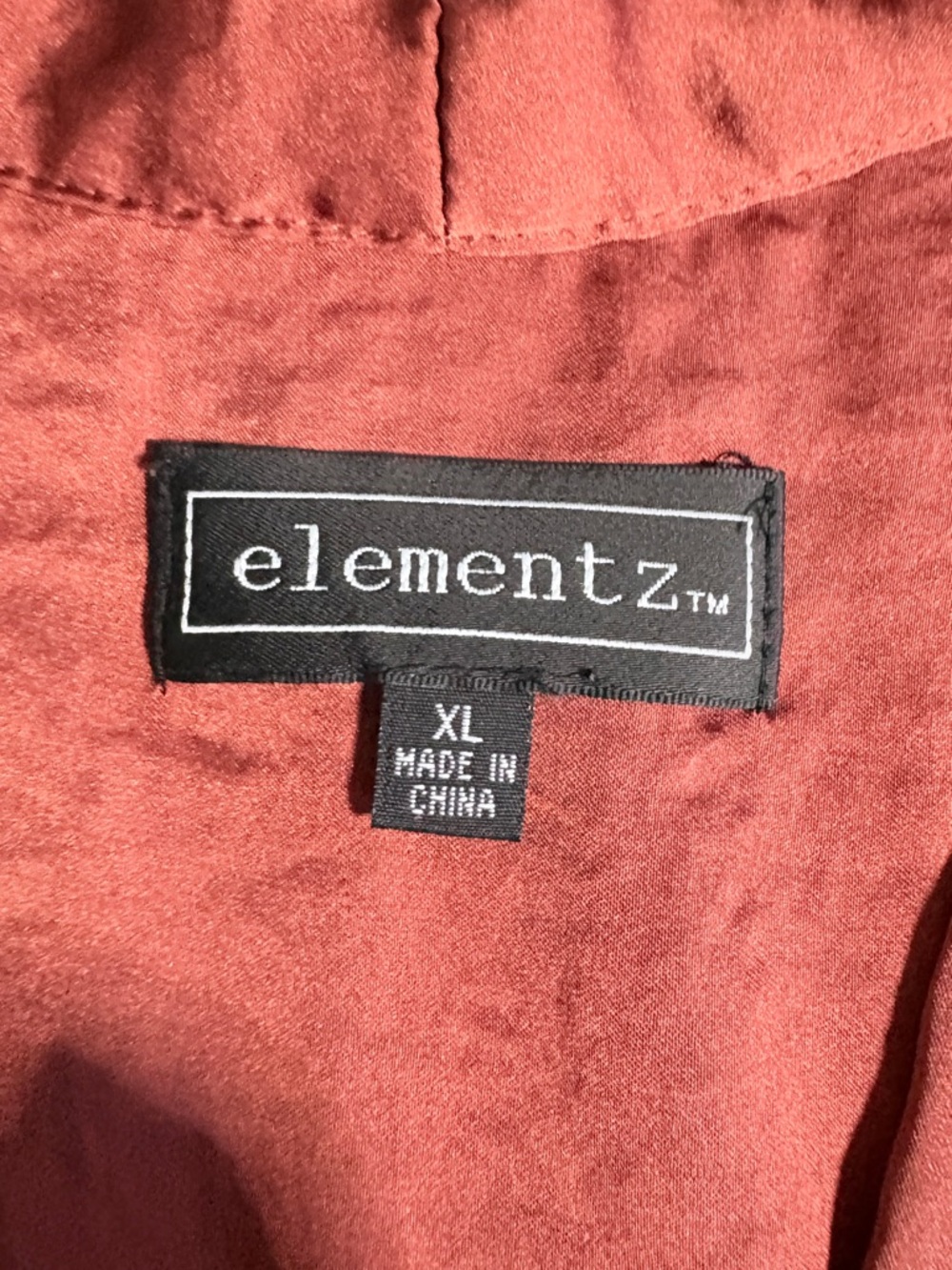 Elementz Sleeveless Satin Blouse XL | Rust Copper Silky Top - Picture 3 of 5